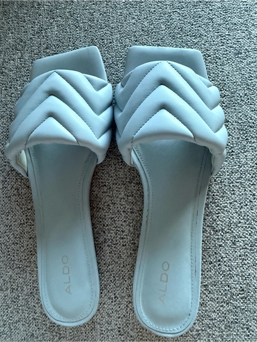 ALDO Quilted Pale Blue Slide Mules